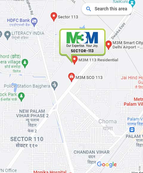 M3M Capital Sector 113 Location Map